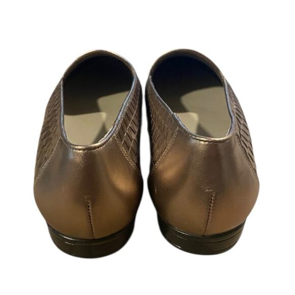 Trotters Liz Loafers Womens 9M Gold Woven Leather Slip On Comfort Shoe Flats NEW - Picture 6 of 8